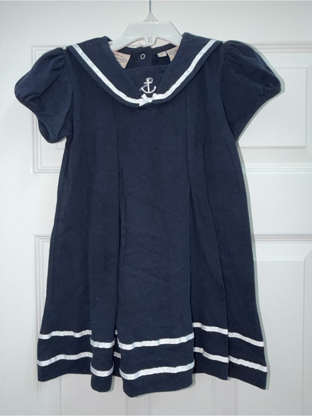 NWT Sailor Dress 2T Navy White Anchor Nautical Girls Summer Cotton